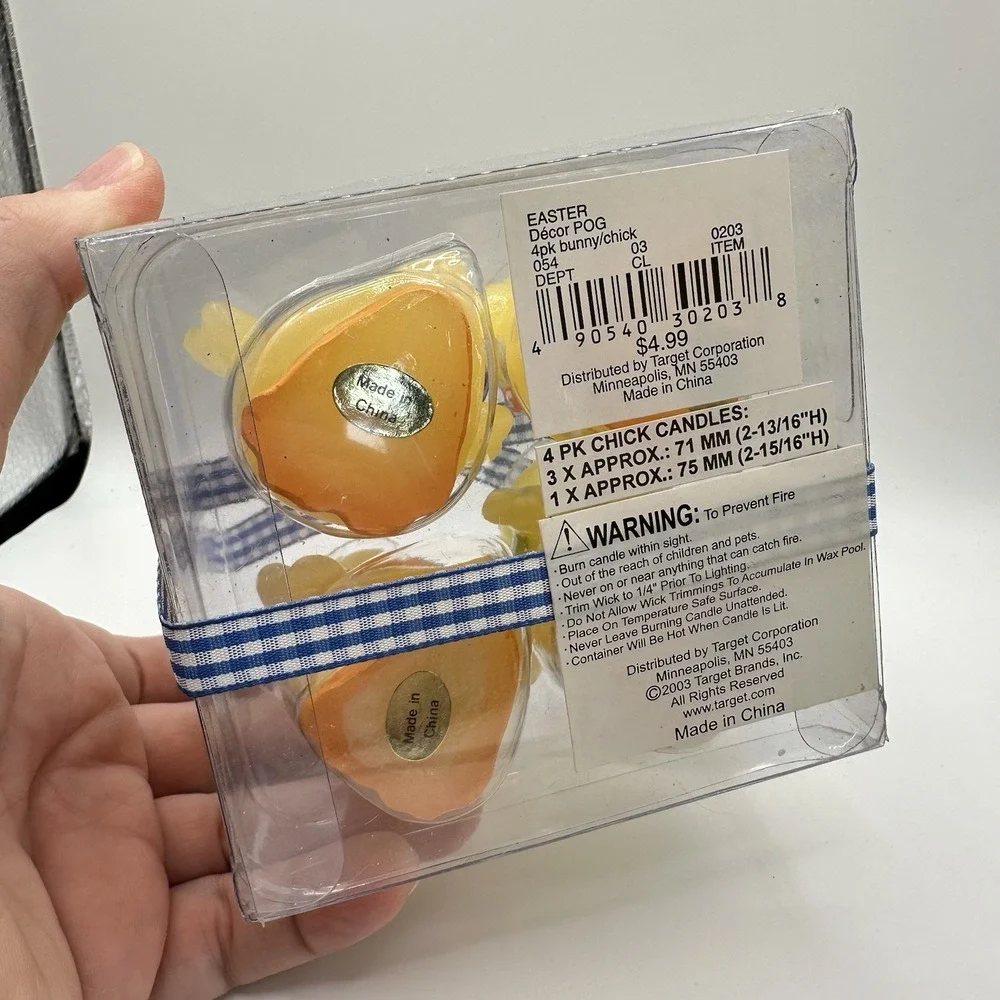 VTG New NOS Box Of 4 Easter Chick Candles 2 1/2